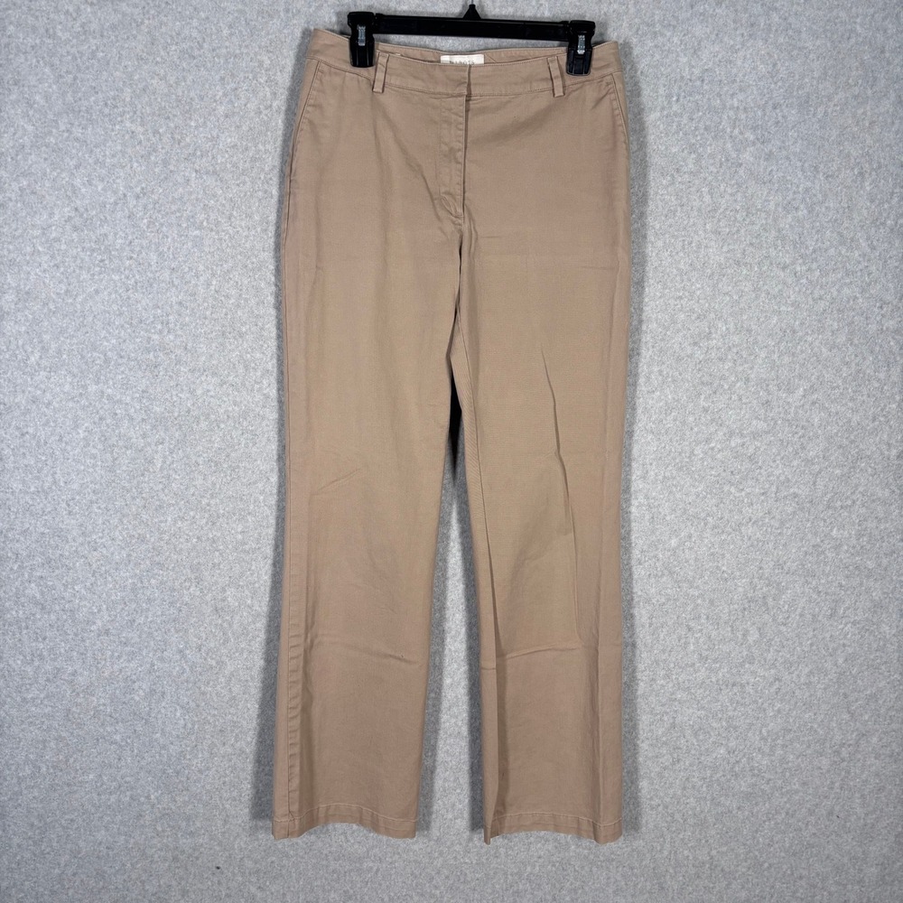 Talbots Bootcut Chino Pants Size 6 Tan Cotton Stretch Academia Minimal Career